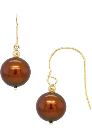 E.W Adams 9ct Yellow Gold Freshwater Pearl Hook Earrings