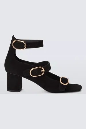 John Lewis Jersey Suede Triple Strap Block Heel Sandals