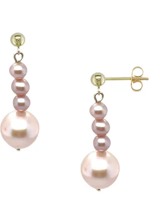 E.W Adams 9ct Yellow Gold Freshwater Pearl Round Earrings