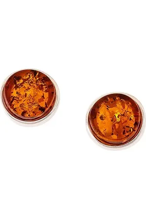 Be-Jewelled Amber Round Stud Earrings