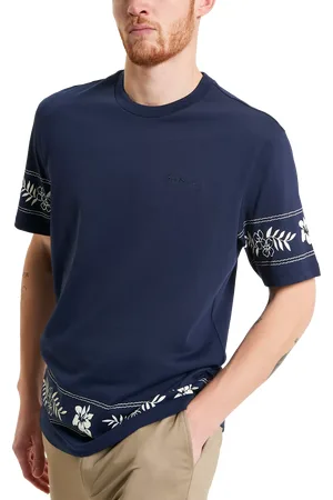 Ben Sherman Organic Cotton Regular Fit Floral Border T-Shirt