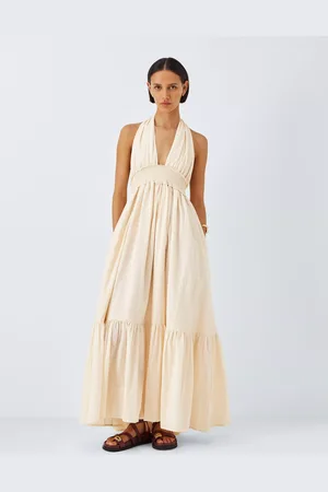John Lewis Organic Cotton Halter Neck Maxi Dress