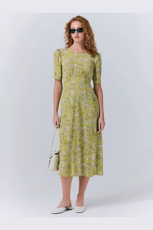 Ghost Esme Empire Linen Floral Dress