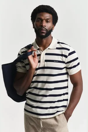 GANT Cotton Regular Fit Short Sleeve Striped Polo Shirt