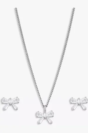 Jon Richard Bow Pendant Necklace and Stud Earrings Set