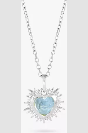 Rachel Jackson Personalised Electric Love Birthstone Heart Sterling Silver Necklace