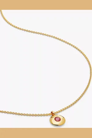 Monica Vinader Personalisable Round Birthstone Pendant Necklace