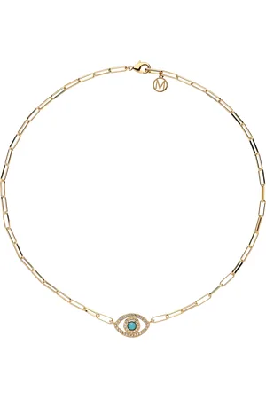 Melissa Odabash Paperclip Crystal Eye Necklace