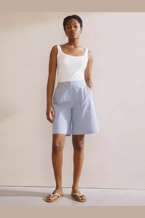 Albaray Ticking Stripe Organic Cotton Rich Bermuda Shorts
