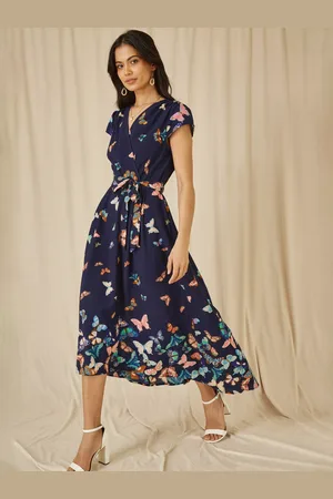 Yumi Butterfly Wrap Midi Dress