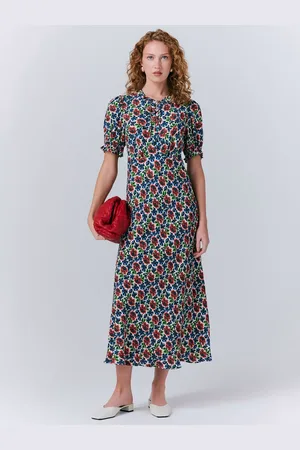 Ghost Clarissa Puff Sleeve Floral Dress