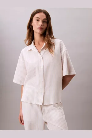 Calvin Klein Stripe Cotton Poplin Pyjama Top