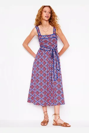 Boden Square Neck Floral Midi Dress