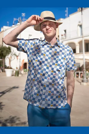 Ben Sherman Cotton Regular Fit Chequerboard Novelty Print Shirt