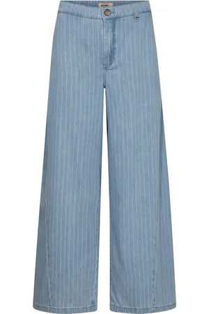 Mos Mosh Vincent Cotton Wide-Leg Stripe Trousers