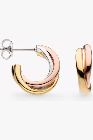 Kit Heath Bevel Trilogy Semi Hoop Stud Earrings
