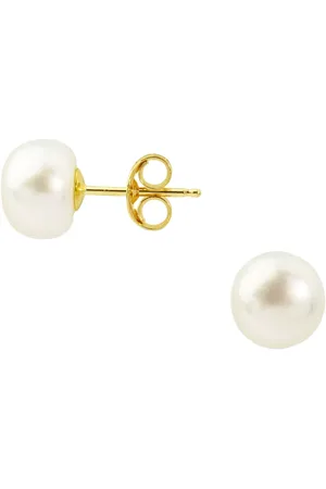 E.W Adams 9ct Yellow Gold Freshwater Pearl Stud Earrings