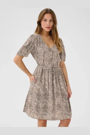 Kaffe KAliana Short Sleeved Leopard Print Dress