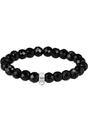 Thomas Sabo Obsidian Bead Charm Bracelet, /Silver