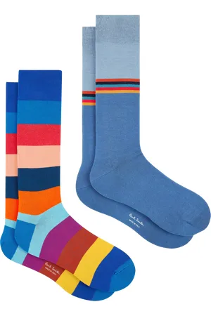 Paul Smith Stripe Cotton Blend Socks, Pack of 2