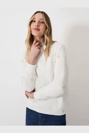 J.Crew Broderie Anglaise Sleeve Sweatshirt