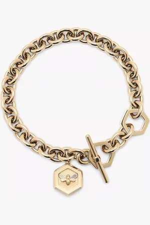 Olivia Burton Bee & Honeycomb T-Bar Bracelet