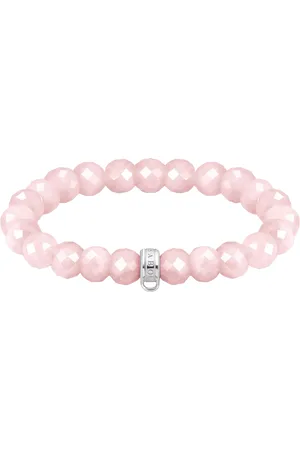 Thomas Sabo Rose Quartz Bead Charm Bracelet, /Silver