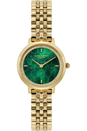 Olivia Burton Ultra Slim Honeycomb Bracelet Strap Watch, /Gold