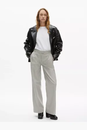 The Kooples Pantalon Cotton Linen Stripe Wide Leg Trousers