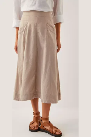 Monsoon Harper A-Line Linen Denim Skirt