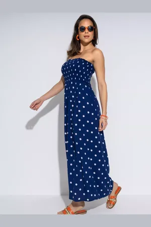 Pour Moi Strapless Shirred Bodice Maxi Beach Dress