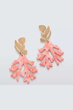 John Lewis Coral Stud Drop Earrings