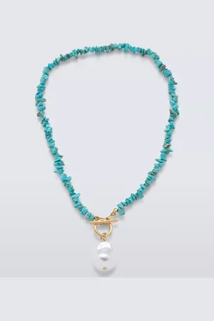 John Lewis Chip And Faux Pearl Drop Necklace, /Gold