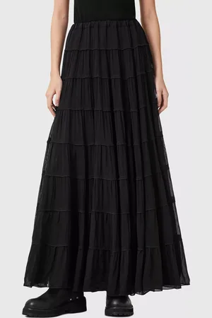 AllSaints Eva Texture Tiered Maxi Skirt
