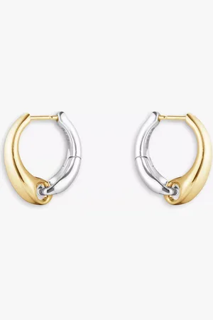 Georg Jensen Organic Links 18ct Yellow Gold & Silver Two-Tone Hoop Earrings