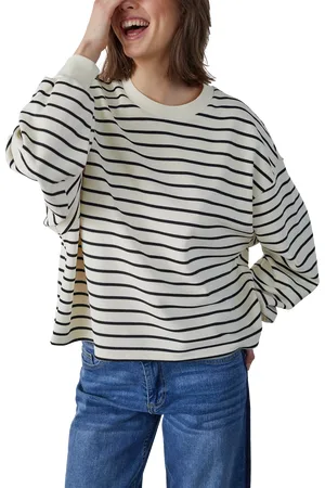 SisterS point Eliso Stripe Loose Fit Sweatshirt