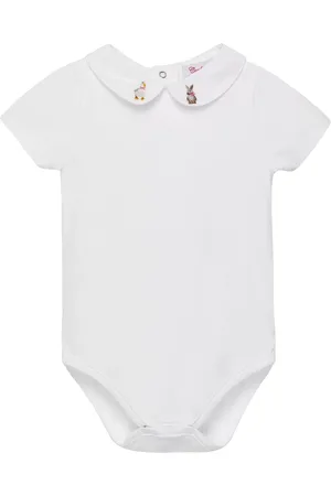 FrenchTrotters Baby Duck and Bunny Embroidered Short Sleeve Bodysuit