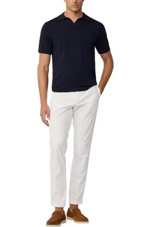 Hackett Cotton Silk Blend Regular Fit Short Sleeve Polo Shirt