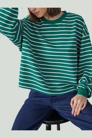 SisterS point Eliso Stripe Loose Fit Sweatshirt