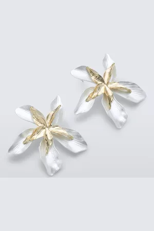 John Lewis Statement Two Tone Flower Stud Earrings, Gold/Silver