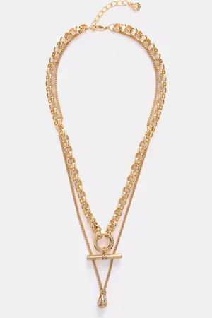 mint&berry Hanging Bar Pendant Layered Necklace