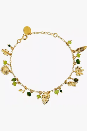 Alex Monroe Tropical Leaf Charm Bracelet