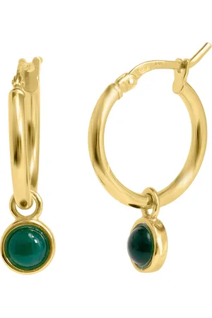 LARNAUTI Onyx Drop Hoop Earrings