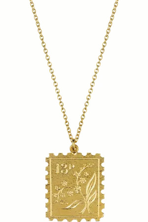 Alex Monroe Floral Stamp Necklace