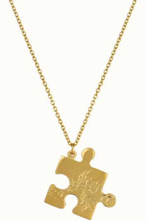 Alex Monroe Floral Puzzle Piece Pendant Necklace