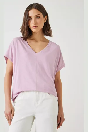 Hush Puppies Danny Deep V-Neck Linen Blend T-Shirt