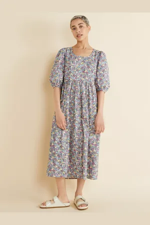 Albaray Ditsy Floral Scoop Neck Midi Dress