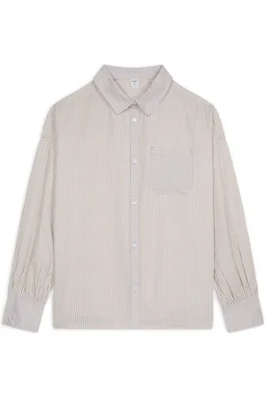 Chelsea Peers Boyfriend Fit Poplin Thin Stripe Shirt