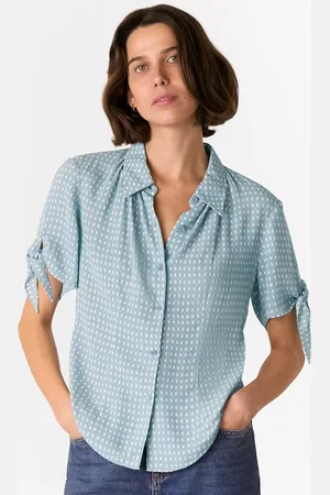 Whistles Oval Spot Tie Short Sleeve Shirt