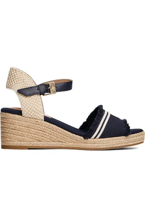 Tommy Hilfiger Fringe Canvas Wedge Heel Sandals